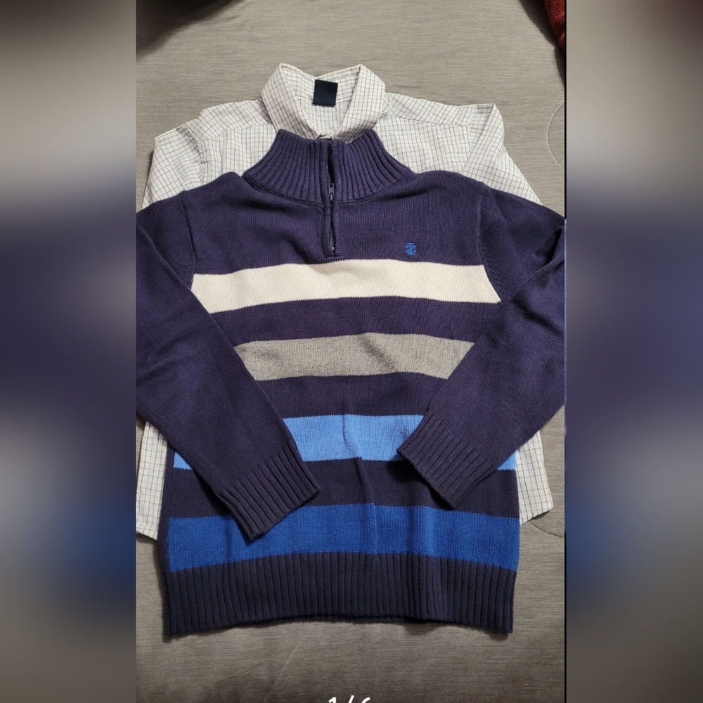 Izod Boys Sweater and long sleeve dress shirt size 8